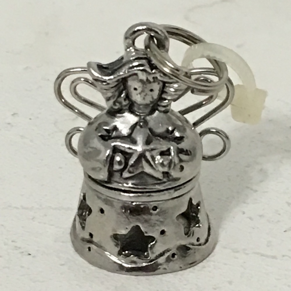 Angel Hinged Perfume Locket Silver Tone Pendant